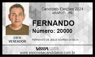 Candidato FERNANDO 2024 - ARAPOTI - Eleições