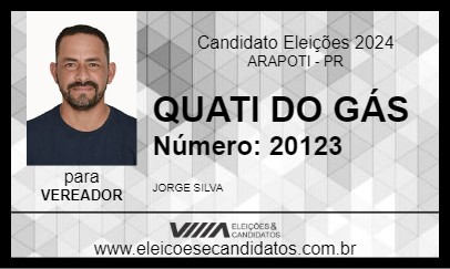 Candidato QUATI DO GÁS 2024 - ARAPOTI - Eleições