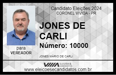 Candidato JONES DE CARLI 2024 - CORONEL VIVIDA - Eleições