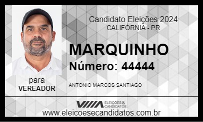 Candidato MARQUINHO 2024 - CALIFÓRNIA - Eleições