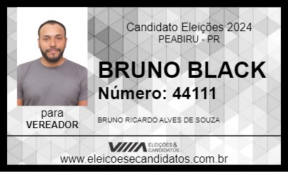 Candidato BRUNO BLACK 2024 - PEABIRU - Eleições