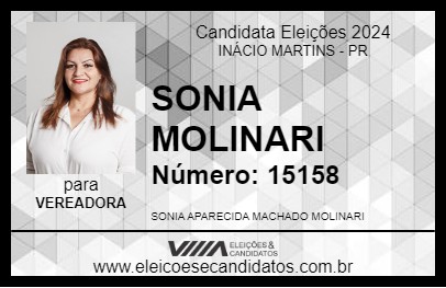 Candidato SONIA MOLINARI 2024 - INÁCIO MARTINS - Eleições