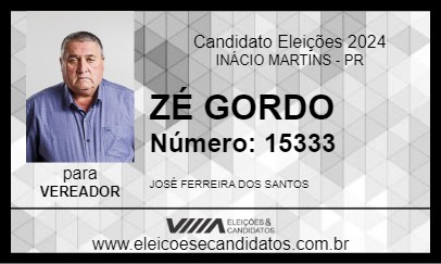 Candidato ZÉ GORDO 2024 - INÁCIO MARTINS - Eleições