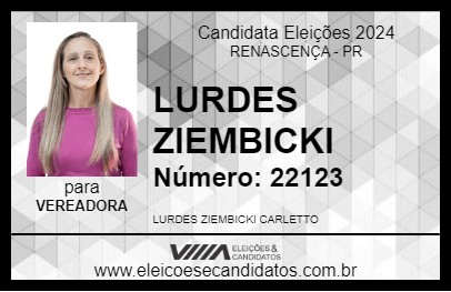 Candidato LURDES ZIEMBICKI  2024 - RENASCENÇA - Eleições