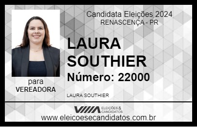 Candidato LAURA SOUTHIER 2024 - RENASCENÇA - Eleições