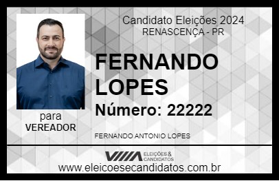 Candidato FERNANDO LOPES 2024 - RENASCENÇA - Eleições