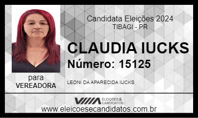 Candidato CLAUDIA IUCKS 2024 - TIBAGI - Eleições