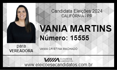 Candidato VANIA MARTINS 2024 - CALIFÓRNIA - Eleições