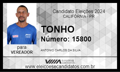 Candidato TONHO 2024 - CALIFÓRNIA - Eleições