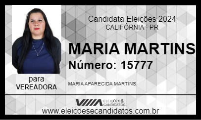 Candidato MARIA MARTINS 2024 - CALIFÓRNIA - Eleições