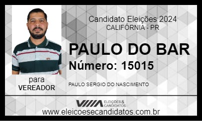 Candidato PAULO DO BAR 2024 - CALIFÓRNIA - Eleições