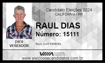 Candidato RAUL DIAS 2024 - CALIFÓRNIA - Eleições