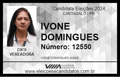 Candidato IVONE DOMINGUES 2024 - CANTAGALO - Eleições