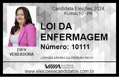 Candidato LOI DA ENFERMAGEM 2024 - PLANALTO - Eleições