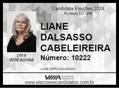 Candidato LIANE DALSASSO CABELEIREIRA 2024 - PLANALTO - Eleições