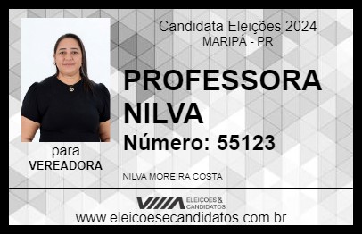 Candidato PROFESSORA NILVA 2024 - MARIPÁ - Eleições