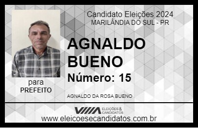 Candidato AGNALDO BUENO 2024 - MARILÂNDIA DO SUL - Eleições