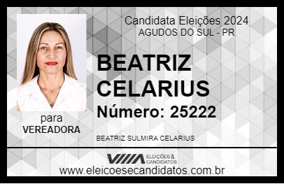 Candidato BEATRIZ  CELARIUS 2024 - AGUDOS DO SUL - Eleições