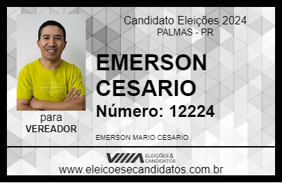 Candidato EMERSON CESARIO 2024 - PALMAS - Eleições