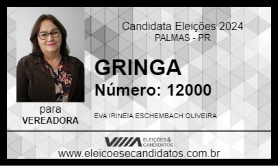 Candidato GRINGA 2024 - PALMAS - Eleições