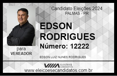 Candidato EDSON RODRIGUES 2024 - PALMAS - Eleições