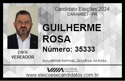 Candidato GUILHERME ROSA 2024 - CARAMBEÍ - Eleições