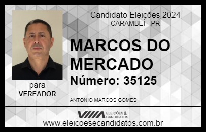 Candidato MARCOS DO MERCADO 2024 - CARAMBEÍ - Eleições