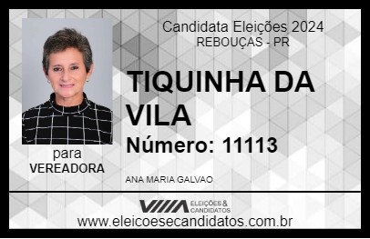 Candidato TIQUINHA DA VILA 2024 - REBOUÇAS - Eleições