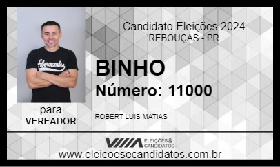 Candidato BINHO 2024 - REBOUÇAS - Eleições