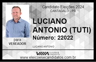 Candidato LUCIANO ANTONIO (TUTI) 2024 - CANTAGALO - Eleições