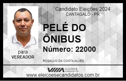 Candidato PELÉ DO ÔNIBUS 2024 - CANTAGALO - Eleições