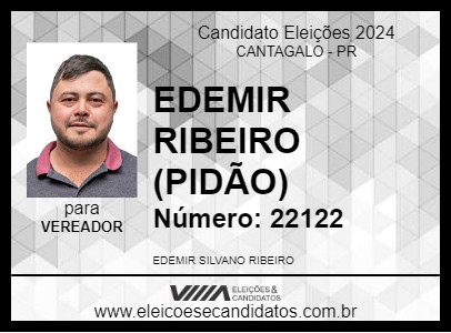 Candidato EDEMIR RIBEIRO (PIDÃO) 2024 - CANTAGALO - Eleições