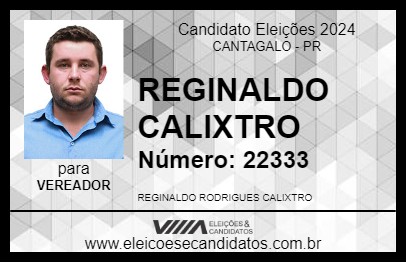 Candidato REGINALDO CALIXTRO 2024 - CANTAGALO - Eleições