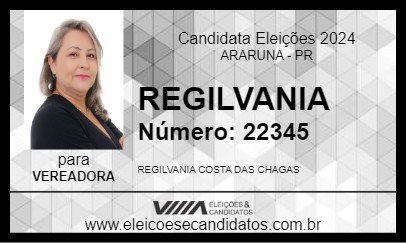 Candidato REGILVANIA 2024 - ARARUNA - Eleições