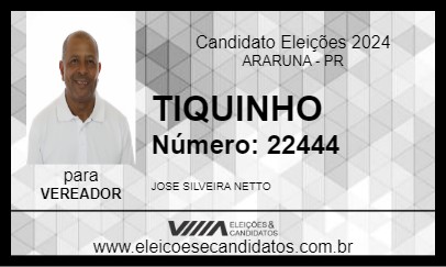 Candidato TIQUINHO 2024 - ARARUNA - Eleições