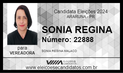 Candidato SONIA REGINA 2024 - ARARUNA - Eleições