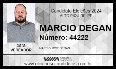 Candidato MARCIO DEGAN 2024 - ALTO PIQUIRI - Eleições