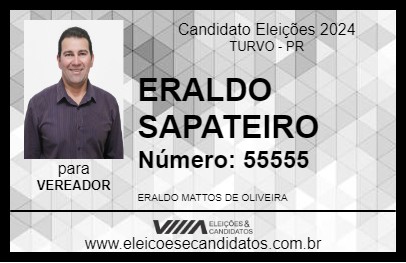 Candidato ERALDO SAPATEIRO 2024 - TURVO - Eleições