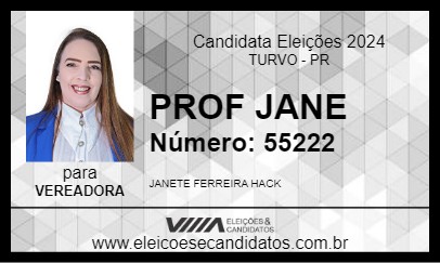 Candidato PROF JANE 2024 - TURVO - Eleições