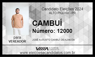 Candidato CAMBUÍ 2024 - ALTO PIQUIRI - Eleições