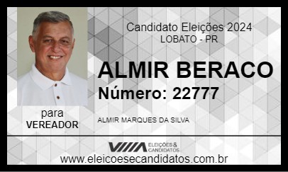 Candidato ALMIR BERACO 2024 - LOBATO - Eleições