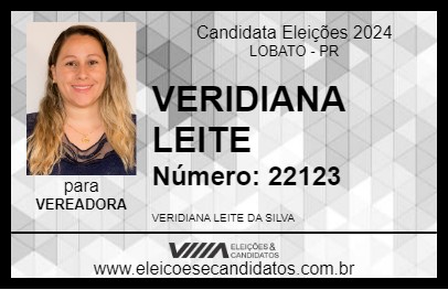 Candidato VERIDIANA LEITE 2024 - LOBATO - Eleições