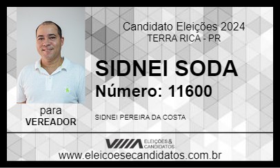 Candidato SIDNEI SODA 2024 - TERRA RICA - Eleições