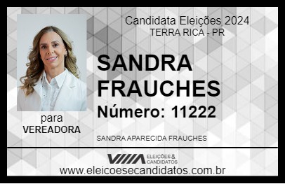 Candidato SANDRA FRAUCHES 2024 - TERRA RICA - Eleições