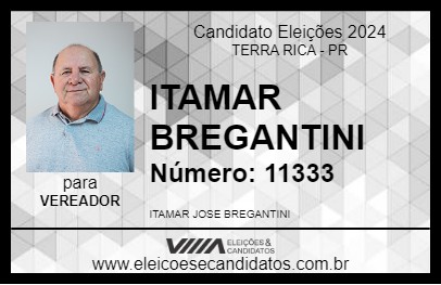 Candidato ITAMAR BREGANTINI 2024 - TERRA RICA - Eleições