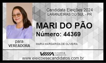 Candidato MARI DO PÃO 2024 - LARANJEIRAS DO SUL - Eleições