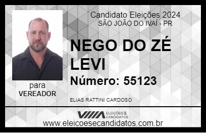 Candidato NEGO DO ZÉ LEVI 2024 - SÃO JOÃO DO IVAÍ - Eleições