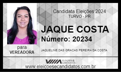 Candidato JAQUE COSTA 2024 - TURVO - Eleições