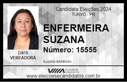 Candidato ENFERMEIRA SUZANA 2024 - TURVO - Eleições