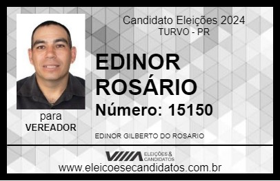 Candidato EDINOR ROSÁRIO 2024 - TURVO - Eleições